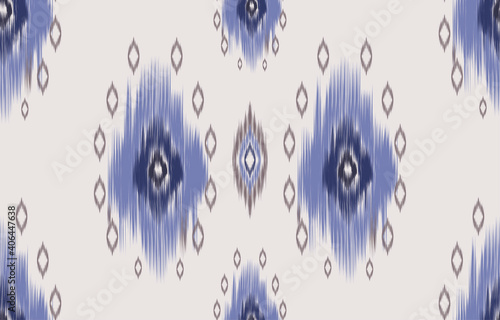 dark blue and white ikat seamless pattern Geometric ethnic oriental  traditional embroidery style.Design for background,carpet,mat,wallpaper,clothing,wrapping,Batik,fabric,Vector illustration.