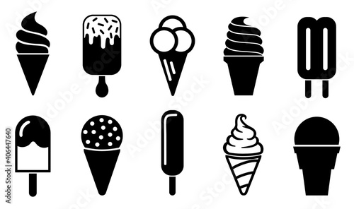 Ice cream icons set, ice cream collection – stock vector
