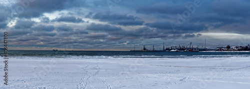 Panoramic view to Kopli port in Tallinn.