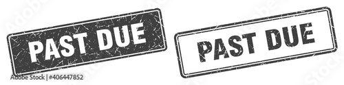 past due stamp set. past due square grunge sign