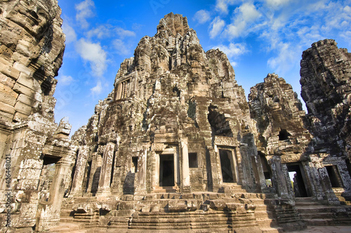 3d level terrace, Bayon Temple, Angkor Thom, Siem Reap, Cambodia, UNESCO World Heritage Site.