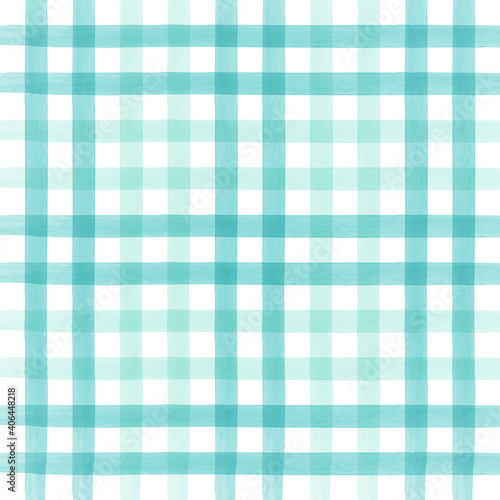 Green Pastels watercolor Checkered Pattern
