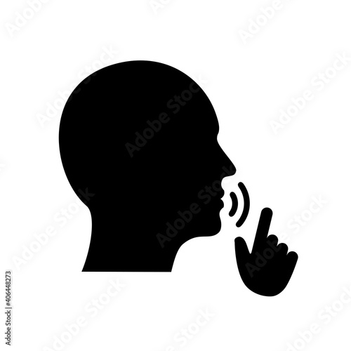 Quiet, please. Keep silence symbol. Keep quiet sign – for stock