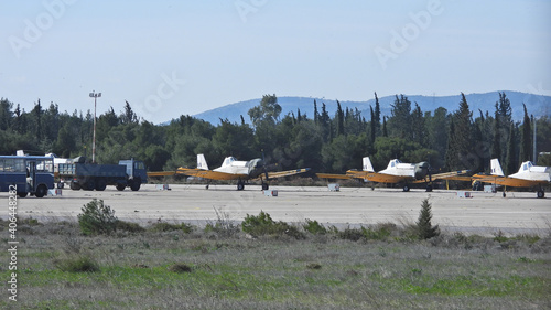 Photo from famous public airport of Tatoi in next to mountain Parnitha, West Attica, Athens, Greece photo