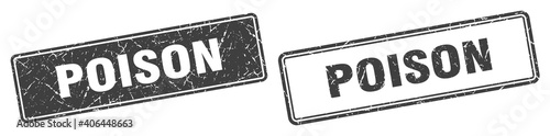 poison stamp set. poison square grunge sign