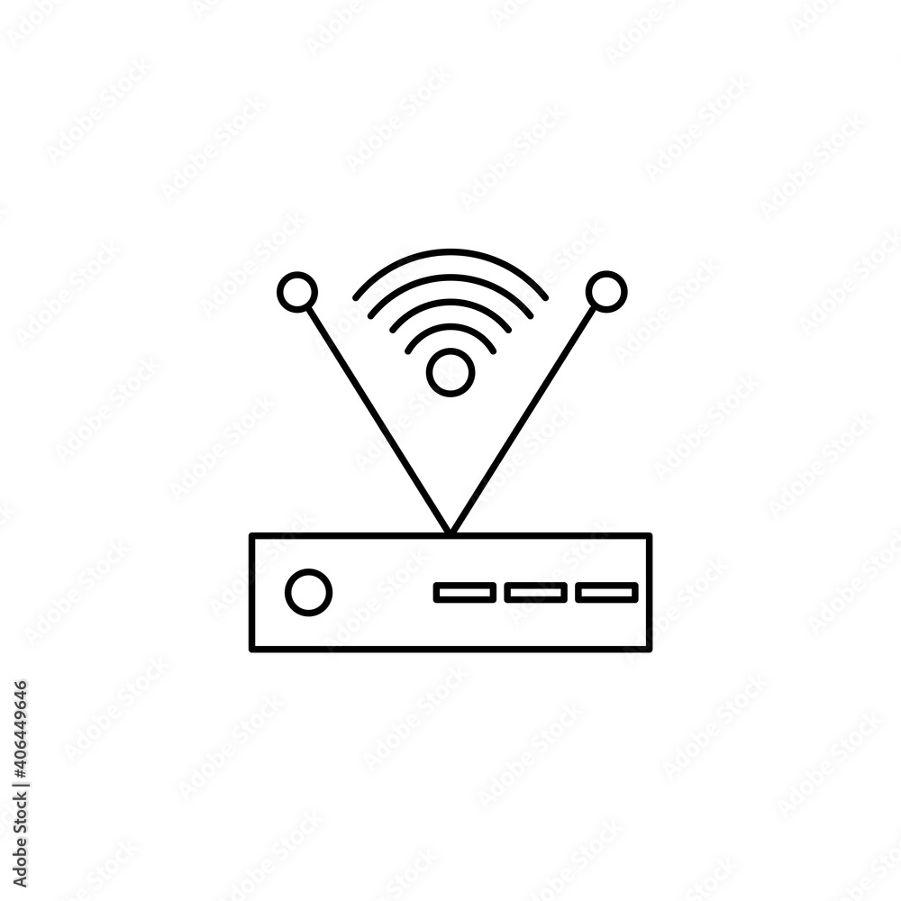 Home network router illustration icon. Illustration of smart home technology with outline style. Vector Home network router illustration icon. Illustration of smart home technology with outline style. Vector