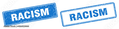 racism stamp set. racism square grunge sign