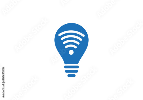 Creative simple Wifi vector logo design. Wifi bulb shape concept logo