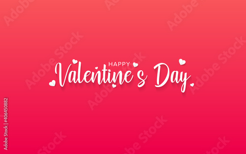 Happy Valentine's day text. Valentines Hand lettering typography poster background.