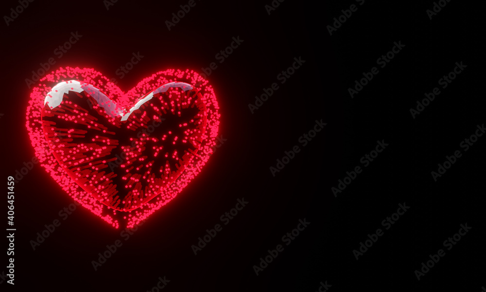 Beautiful heart to Valentine's Day, Mother's Day, Father's day. 3D illustration