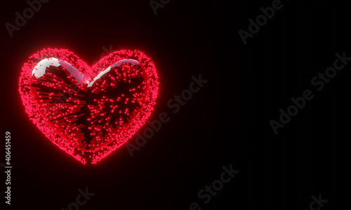 Beautiful heart to Valentine s Day  Mother s Day  Father s day. 3D illustration