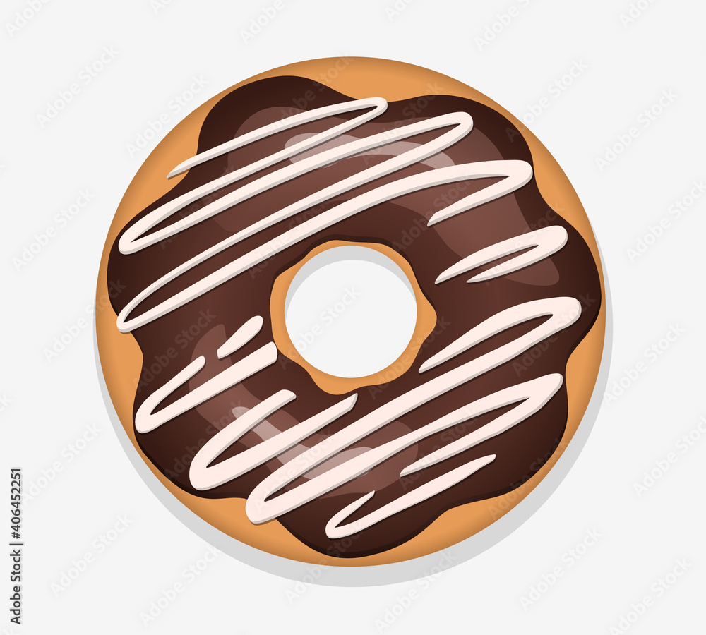 Vector illustration of sweet chocolate donut with frosting
Vector illustration of sweet chocolate donut with frosting