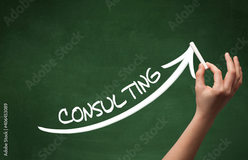Wallpaper Mural Hand drawing CONSULTING inscription with white chalk on blackboard, business concept Torontodigital.ca