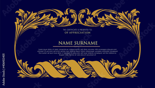 Certificate Frame Ornaments Luxury illustrations for your work Logo, mascot merchandise t-shirt, stickers and Label designs, poster, greeting cards advertising business company or brands.