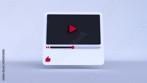 Obraz na płótnie frame video player 3d design or video media player interface. 3d rendering
