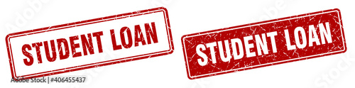student loan stamp set. student loan square grunge sign
