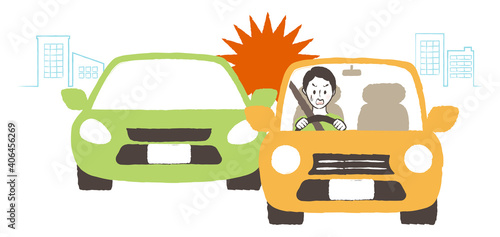 illustration of man and car accident