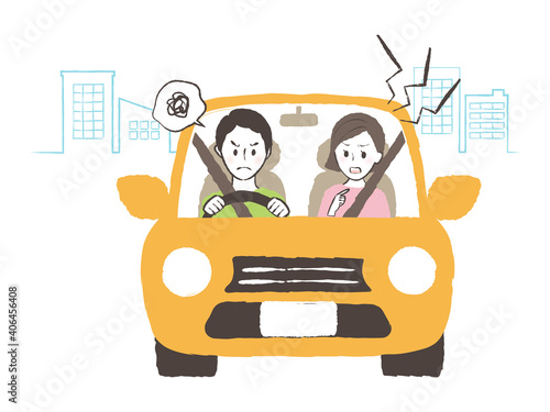 illustration of man driving street
