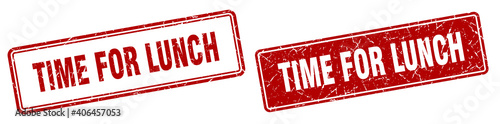time for lunch stamp set. time for lunch square grunge sign