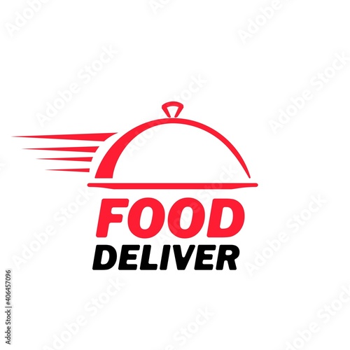 Food delivery icon. Fast, express service. Restaurant logo. Vector on isolated white background. EPS 10