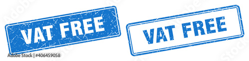 vat free stamp set. vat free square grunge sign