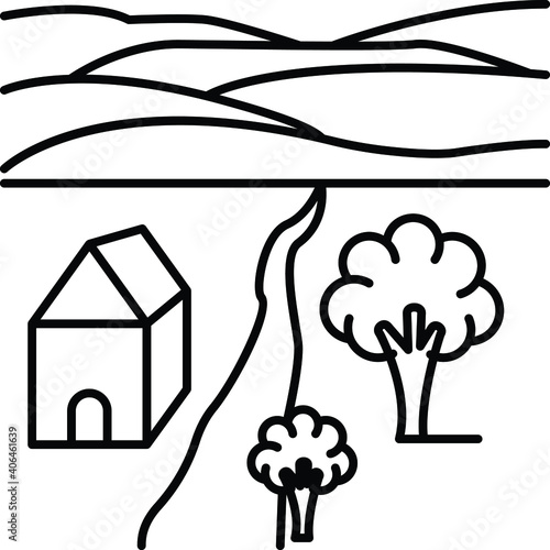 village, residence, crops,  road, fertile are 