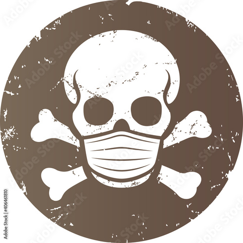 Totenkopf mit Maske/Mundschutz