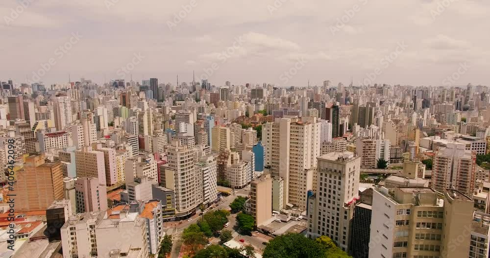 Aerial view of apartments and blocks, in Sao Paulo Brazil - rising, drone shot Aerial view of apartments and blocks, in Sao Paulo Brazil - rising, drone shot