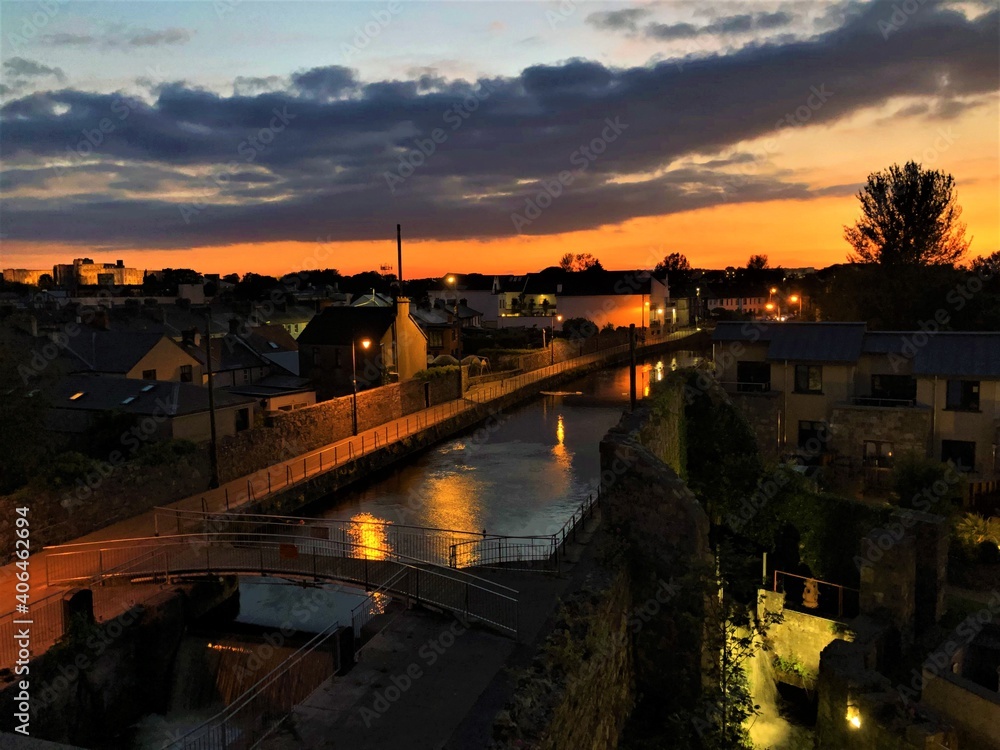 Galway canals at dusk. Ireland.