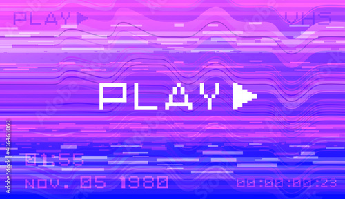 Retro background like in old video tape rewind or no signal TV screen. Back to the 80's-90's style.