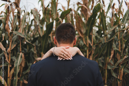 hands around the neck  photo