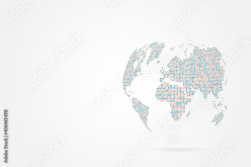 Abstract mash line and point scales on white background with Global. Wire frame 3D mesh polygonal network line, design sphere, dot and structure. Vector illustration eps 10.