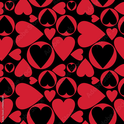 Srylish hearts. Seamless pattern with hearts