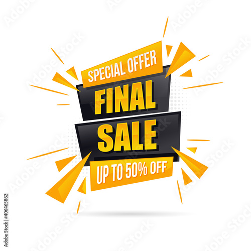 Sale big final discounts and great deals banner vector. greedy abstract sale design graphics banner background. example frame for clearance text minus percent. vector illustration