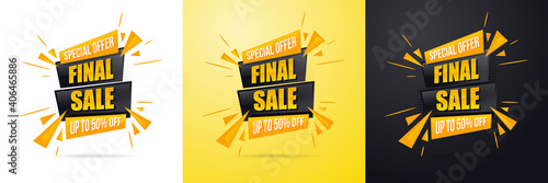 Sale big final discounts and great deals banner vector. greedy abstract sale design graphics banner background. example frame for clearance text minus percent. vector illustration