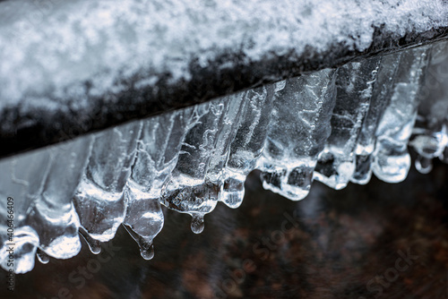 Photography icicles on a  branch, nacka, sverige, sweden, stockholm