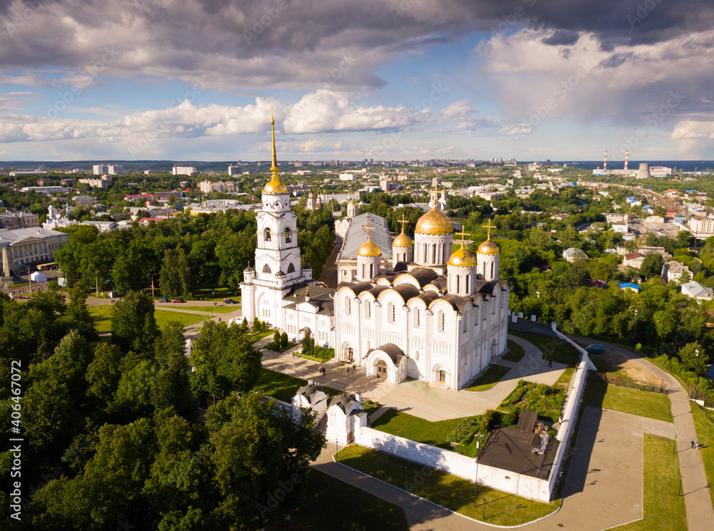 Assumption Cathedral in Vladimir - outstanding monument of white-stone architecture of Medieval Russia
