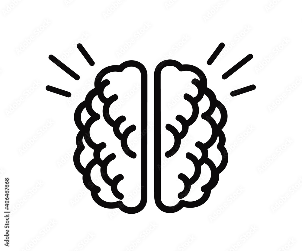 Human brain on a white background. Symbol. Vector illustration. Human brain on a white background. Symbol. Vector illustration.