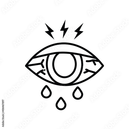 Eye allergy medical line icon
