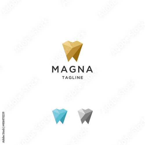 Abstract tooth dental logo icon design template premium vector