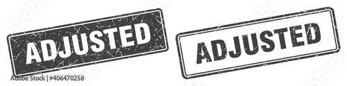 adjusted stamp set. adjusted square grunge sign