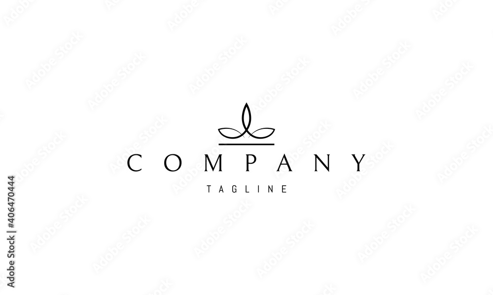 Obraz premium Vector logo on which an abstract image of a meditating person in the lotus position.