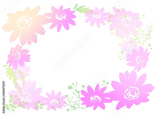ピンクのお花のフレーム