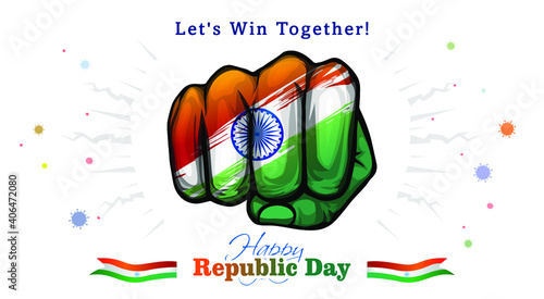 Vector illustration of Republic day of India background, ideas concept, presentation, showoff growth parade, technology success of Indian story