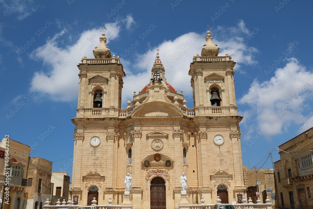 Church in Xagħra on Gozo, Malta