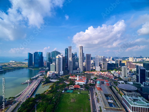 Photography Aerial view of singapore