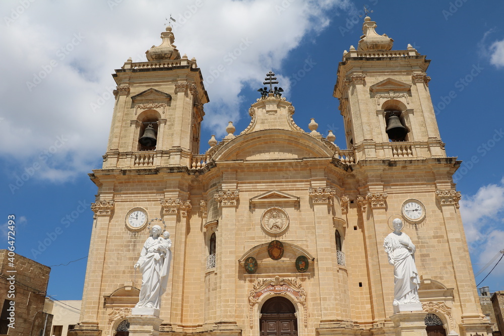 Church in Xagħra on Gozo, Malta