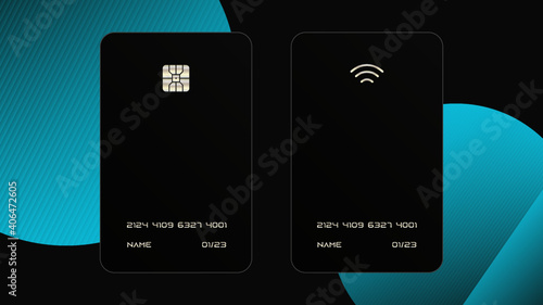 Glass morphism contactless credit card template