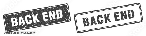 back end stamp set. back end square grunge sign