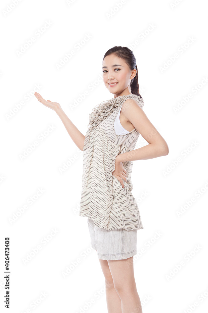 Portrait of Young woman standing with smiling Portrait of Young woman standing with smiling